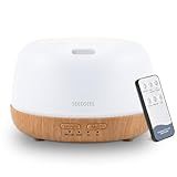 SEEDSEEL 300ML Essential Oil Diffuser with 7-Color LED Lights and Remote Control, Modern Minimalist Design, High-Efficiency Ultrasonic Mist Aromatherapy Diffuser for Home