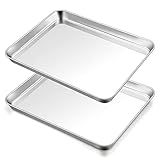 TeamFar Baking Sheet, 17.6’’ x 13’’ x 1’’ Stainless Steel Large Cookie Sheet Half Baking Pans, Non-toxic & Healthy, Easy Clean & Dishwasher Safe, Heavy Duty & Sturdy- Set of 2