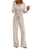 Trendy Queen Womens 2 Piece Outfits 2026 Fall Fashion Matching Lounge Sets
