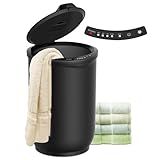 Trydow Ultra Large Capacity Towel Warmer Bucket, Rapid Heating with Timer, One-Button Control, Safety Lock, Perfect for Home and Spa, Black
