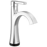 Delta Lineax Touchless Bathroom Faucet 1-Hole with Touch On Technology, Chome Single Hole Bathroom Sink Faucet, Metal Push-Pop Drain, Chrome 562T-DST