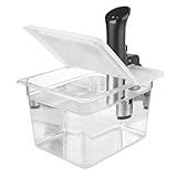 EVERIE Sous Vide Container 12 Quart EVC-12 with Collapsible Hinged Lid Compatible with Anova Nano or AN500-US00 or Anova Pro 3.0 or Anova Mini, Also Fits Instant Pot