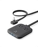 Anker Travel Power Strip, Anker Nano 67W Max 6-in-1 USB C Charger, 2 AC, 2 USB A and 2 USB C, 5ft Thin Undetachable Flat Plug Extension Cord with Multiple Outlets, Travel Essentials, Cruise Essentials