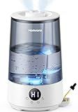 Homvana Humidifiers for Bedroom Home, 3.6 L Cool Mist Top-Fill 34H Super Long Time, Quiet 16dB, Baby Humidifier, Oil Diffuser for Large Room, Plants, Nursery, Office BPA FREE, 7 Color Light Ultrasonic