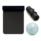 Grip Yoga Mat 5mm Non-Slip PU Natural Rubber Surface, Premium Fitness Mat for Hot Yoga, Pilates, for Women and Men (Black)