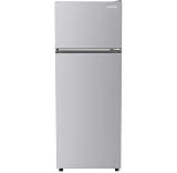 Frigidaire, 2 Door Apartment Size Refrigerator with Freezer, 7.5 cu ft, Adjustable Spill-Proof Shelves, Crisper Bins, Platinum Silver, Garage Ready
