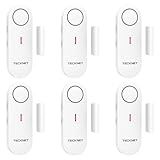 TECKNET Door Alarms for Kids Safety, Window Alarm Pool Alarms Door Alarm for Home Security, 2-in-1 Alarm & Chime, 3-Level Volume Control, Wireless Alarm for House Hotel Cars Sheds Caravans (6 Pack)
