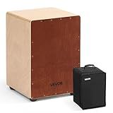VEVOR Cajon Box Drum, with Internal Snare Wires, Lightweight Wooden Percussion Box, Portable Birch Wood Drum Musical Instrument with Travel Bag, for Beginners and Professionals, 12 x 12 x 17 Inches