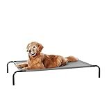 Amazon Basics Cooling Breathable Elevated Dog Bed with Metal Frame for Large Dogs, 51 x 31 x 8 Inch, Grey