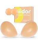Niidor Strapless Bra Adhesive Backless Sticky Bra with Push Up Invisible Silicone Nude Bra for Low Cut Dresses Comfortable & Secure