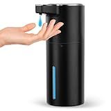 Automatic Soap Dispenser Liquid Touchless: 13.52oz/400ml Wall USB Rechargeable - 4-Level Adjustable Modern Electric Hand Soap Dispenser - Kitchen Bathroom Kids Family Black