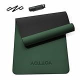 YOTTOY Yoga Mat, Non-Slip TPE Exercise Mat (1/4 Inch) for Pilates, Fitness & Barefoot Workouts, Home Gym Studio with Strap & Bag (Green, 24 * 0.24 Inches)