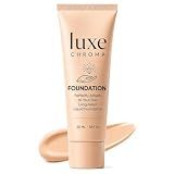 Official Iuxe Foundation for Mature Skin, 4-in-1 Foundation - Longwear Match, Hydrating Full Coverage, Long-Lasting & Waterproof for all Skin Types