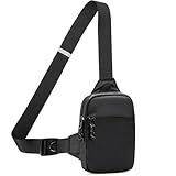 Vpoofree Mini Sling Bag for Men and Women, Small Anti Theft Crossbody Sling Backpack Fanny Pack Chest Bag for Travel Sport Running Hiking (Black Mini Sling Bag for Men and Women)