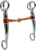 BRINGERPET Western Tom Thumb Horse Bit 5” - Short Shank, Copper Mouthpiece, Chrome-Plated Steel, Moderate Leverage Training Bit for Control & Western Riding