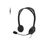 Logitech H111 Wired Headset, Stereo Headphones with Noise-Cancelling Microphone, 3.5 mm Audio Jack, PC/Mac/Laptop/Smartphone/Tablet - Black