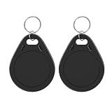 NFC Key Fob，NFC Tag Keychain,NTAG215, NFC Keytags Rewritable Business Card Programmable NFC Tag 504 Bytes Memory (2, Black)