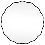 HOMECOOKIN 32 Inch Wavy Round Wall Mirror, Round Wavy Wall Mirror with Aluminum Frame for Bathroom Upgrades, Hotels, Dressing Tables,Farmhouses