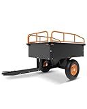 GarveeLife Heavy Duty ATV Trailer Steel Dump Cart, 750 LBS 15 Cubic Feet, Garden Utility with Removable Sides for Riding Lawn Mower Tractor