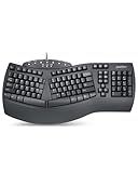Perixx PERIBOARD-512B Wired Ergonomic Split USB Keyboard with 7 Multimedia Keys - Black - NDAA Compliant - US English
