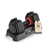 Adjustable Dumbbell 55LB Single Dumbbell Weight, 10-in-1 Weight Dumbbells with Anti-Slip Metal Handle and Bicep Supports for Comprehensive Full Body Strength Training