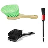 Fitosy Wheel Rim & Tire Brush Set, Soft & Stiff Bristle Wash Cleaning Supplies Kit for Car Body Exterior Surface, Carpet, Truck,SUV,RV,Motorcycle