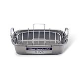 Circulon Total Bakeware Nonstick Roaster, Roasting Pan with Rack, 17-Inch x 13-Inch, Gray