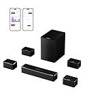 ULTIMEA 7.1Ch Soundbar with Dolby Atmos, APP Control, Surround Sound System for TV, 4 Wired Surround Speakers, Sound Bar for TV with 6.5" Wireless Subwoofer, Soundbar for TV, Poseidon D80 Upgraded