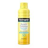 Neutrogena Beach Defense Sunscreen Spray SPF 50, Hawaii Reef Act 104 Compliant, Octinoxate & Oxybenzone Free, Broad Spectrum, Fast Absorbing & Lightweight, Face and Body Sunscreen, 6.5 Oz