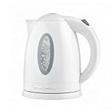 OVENTE Electric Kettle, 1.7L Fast Boiling Water Heater for Coffee or Tea, BPA Free with Water Level Gauge, Auto Shut-Off, Boil-Dry Protection, Indicator Light and Removable Filter, White KP72W