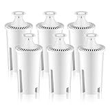 Tikstoy Water Fiter Replacement Fit for Brita Water Filter & Pitchers, 6PCS Water Pitcher Filter Compatible with Brita Classic, Mavea, Ob03, 107007 35557, Reduce Chlorine and Heavy Metals