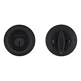 Kwikset 660 Deadbolt Deadbolt Lock, Matte Black Round Exterior Keyed Front Entry Door, Pick Resistant SmartKey Rekey Security, Single Cylinder Dead Bolt