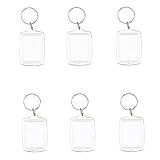 Medsuo 6pcs Double Sided Blank Picture Keychain Personalised Photo Key Fob Holder with Split Ring for Insert 1.7 x 1.1 Photo