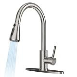 FEELSO Kitchen Faucets with Pull Down Sprayer, Brushed Nickel