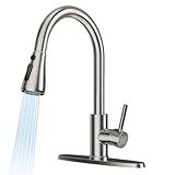 FEELSO Kitchen Faucets with Pull Down Sprayer, Brushed Nickel