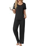Ekouaer Womens Pajama Sets Viscose from Bamboo Top With Pants Lounge Set