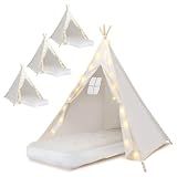 4 Pack Teepee Tent for Kids [Thickened], Kids Sleepover Teepee Tent Set