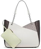 Calvin Klein Zoe Chain Tote, Brown/Khaki/Endive, One Size