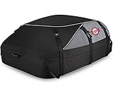 Sailnovo Car Rooftop Cargo Carrier Roof Bag, 20 Cubic feet Waterproof Roof Cargo Carrier fit car with/Without Luggage Rack - Vehicle Soft Shell Roof Cargo Box with Tie-Down Strap, Safety Hook