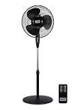 BLACK+DECKER 16" Oscillating Pedestal Fan with Remote, BFSR16B, Black