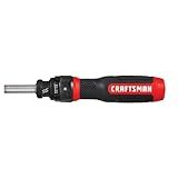 CRAFTSMAN Ratcheting Screwdriver, SpeedDrive, 2” Double Ended Bits Included, Handle Holds Up To 6 Bits (CMHT68129)