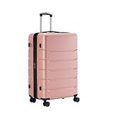Sweetcrispy Carry on Luggage, Hard Shell ABS Suitcase with Double Spinner Wheels, Lightweight Expandable Rolling Suit Case with TSA Lock, 20 Inch Pale Pink