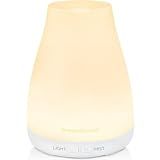 InnoGear Essential Oil Diffuser, Ultrasonic Diffusers for Home Aromatherapy Humidifier for Valentine's Gift Bedroom Room 7 Colors LED 2 Mist Mode Auto Off, Basic White