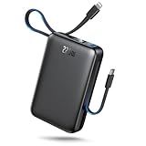 IGGPBB Portable Charger 50000mAh Power Bank,Portable Phone Charger with 2 Built in Cables,22.5W Fast Charging Travel Essentials Battery Pack for iPhone/iPad/MacBook/Android/Samsung Galaxy,Carbon Black