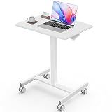 Sweetcrispy Mobile Rolling Desk, Small Standing Desk with Wheels