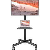 AX WABER Mobile TV Stand for 23-60 Inch LCD LED Flat/Curved Panel Screen TVs, Rolling TV Cart Holds up to 88Lbs Portable Stand with Shelf Rolling Floor Max VESA 400x400mm