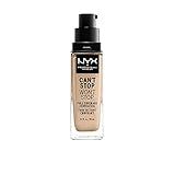 NYX PROFESSIONAL MAKEUP Can't Stop Won't Stop Foundation, 24h Full Coverage Matte Finish - Nude