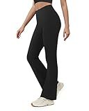 AB-Eleven Yoga Pants for Women High Waisted Flare Leggings Bell Bottom Leggings Front Seamless Flared Workout Pants Tummy Control Black