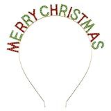 Aiyorse Merry Christmas Rhinestone Headbands, Sparkly Cute Xmas Hair Hoops Christmas Party Headdress Hair Accessory for Women Girls Cosplay Dress Up Holiday Festival Party Supplies