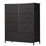 Sweetcrispy 8 Drawer Black Dresser for Bedroom Tall, Organizer Storage